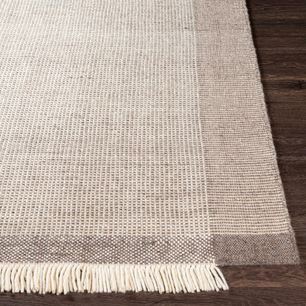 Joelle Beige Grid Wool Rug