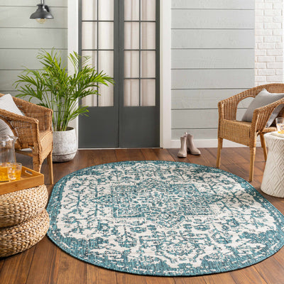 Teal Kilmacolm Indoor & Outdoor Rug - Clearance