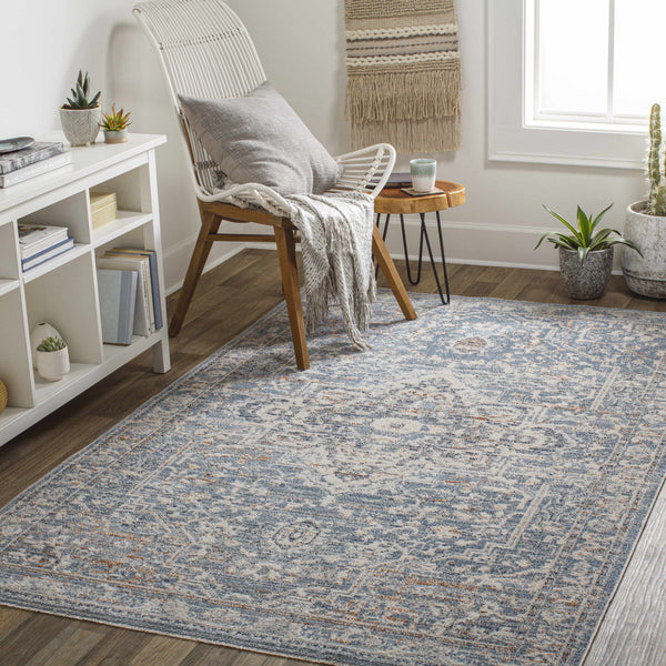 Buguey Cream&Blue Area Rug - Clearance