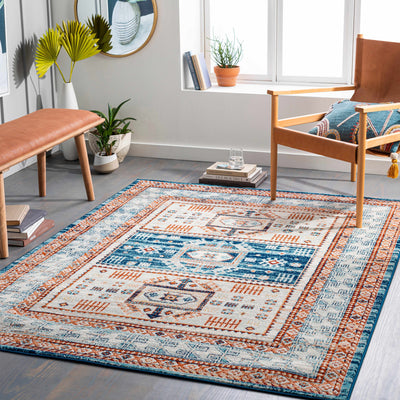 Himaya Blue & Rust Area Rug - Clearance