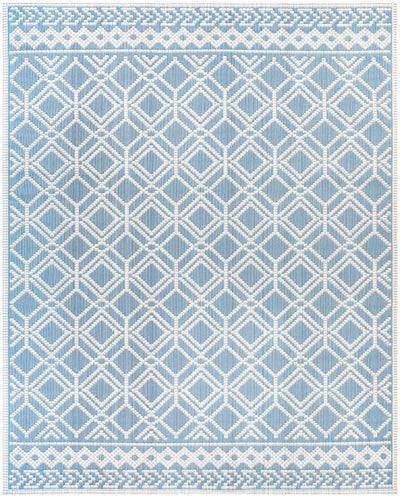 Wingina 8x10 Ice Blue Trellis Rug - Clearance