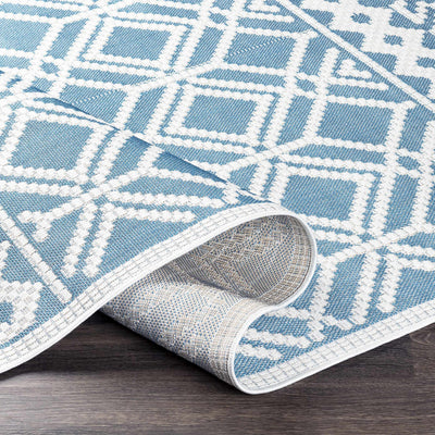 Wingina 8x10 Ice Blue Trellis Rug - Clearance