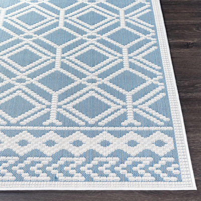 Wingina 8x10 Ice Blue Trellis Rug - Clearance