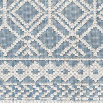 Wingina 8x10 Ice Blue Trellis Rug - Clearance