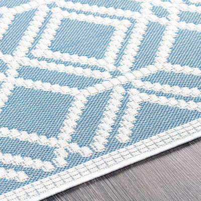 Wingina 8x10 Ice Blue Trellis Rug - Clearance