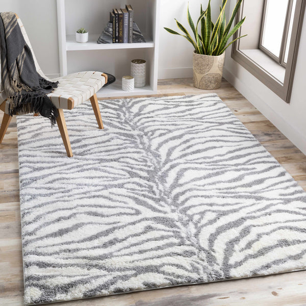 Zebra Print Plush Rug