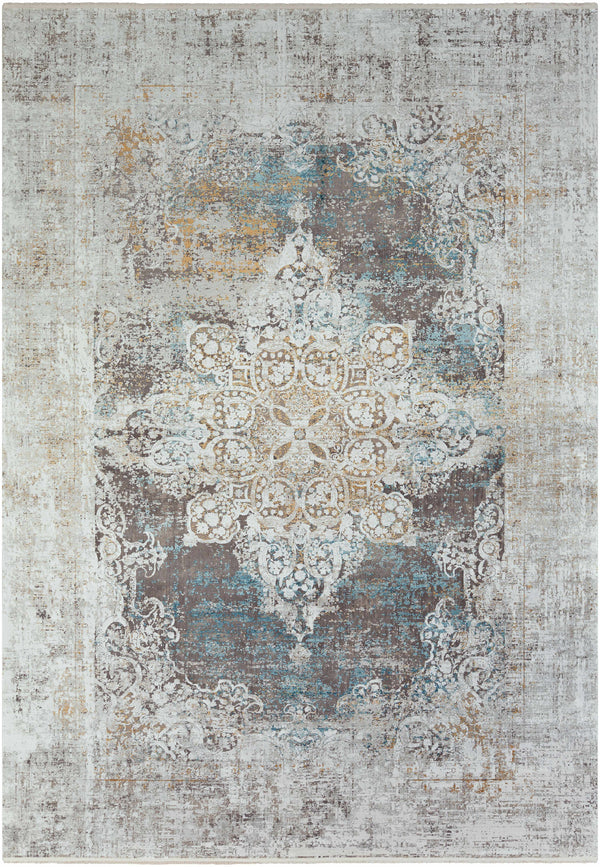 Calion Distressed Blue Luxury Area Rug