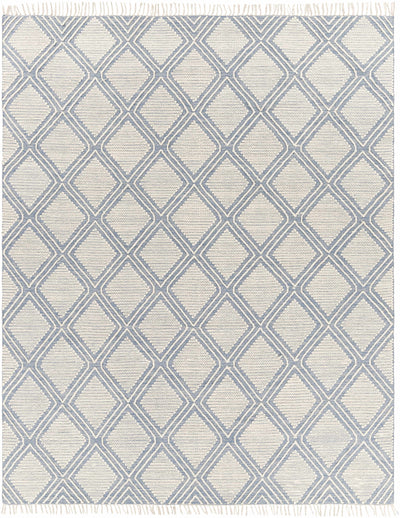 Wausa Denim Trellis on Cream Cotton/wool  Rug - Clearance