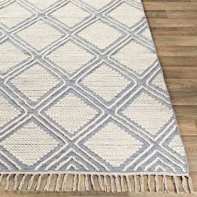 Wausa Denim Trellis on Cream Cotton/wool  Rug - Clearance