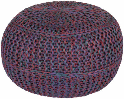 Penamacor Burgundy Knitted Pouf