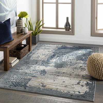 Waterboro Navy&Gray Abstract Area Rug