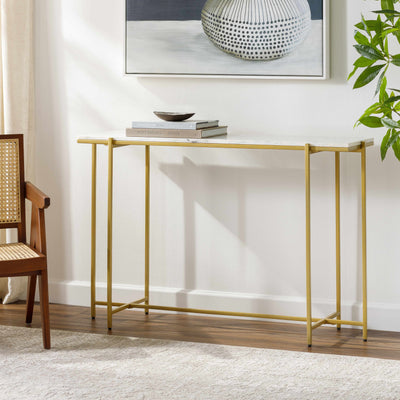 Ulestraten Sleek Black Metal Console Table