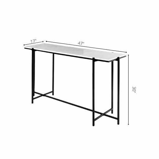 Ulestraten Sleek Black Metal Console Table