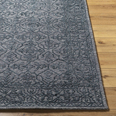 Yadid Black Wool Area Rug