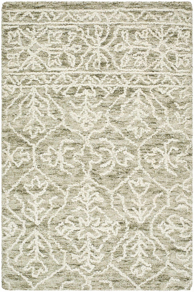 Yadid Green Wool Area Rug