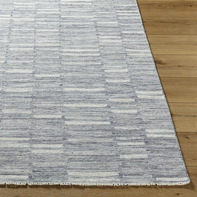 Uheri Gray Blue Checkered Area Rug