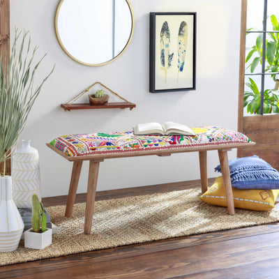 Yook Vibrant Patchwork Wooden Bench