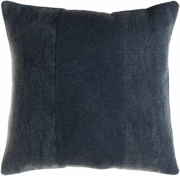 Yuda Navy Blue Panel Throw Pillow