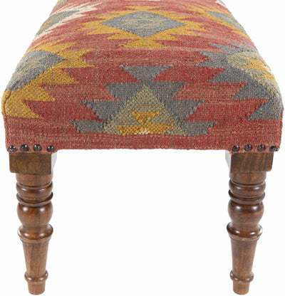 Yunak Rustic Geometric Tapestry Bench