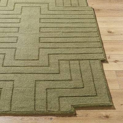 Yavor Green Geometric Area Rug