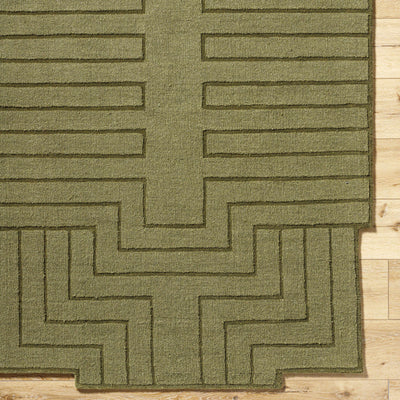 Yavor Green Geometric Area Rug