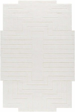 Yavor White Geometric Area Rug