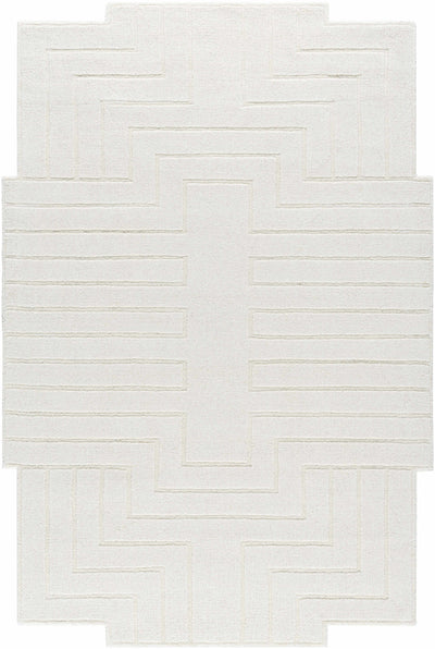 Yavor White Geometric Area Rug