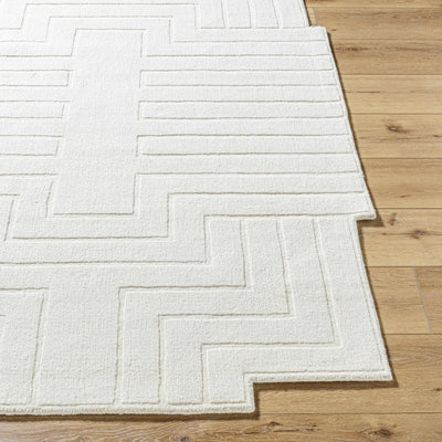 Yavor White Geometric Area Rug