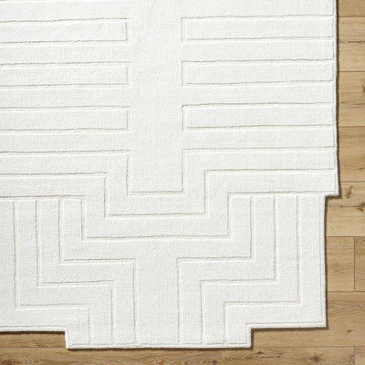 Yavor White Geometric Area Rug