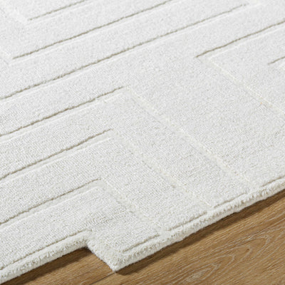 Yavor White Geometric Area Rug