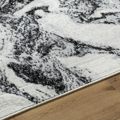 Zoete Black Marble Area Rug