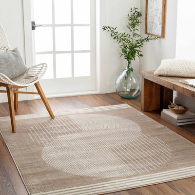 Zeke Geometric Brown Area Rug