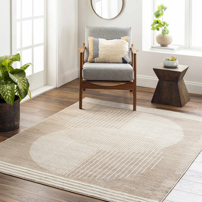 Zeke Geometric Brown Area Rug