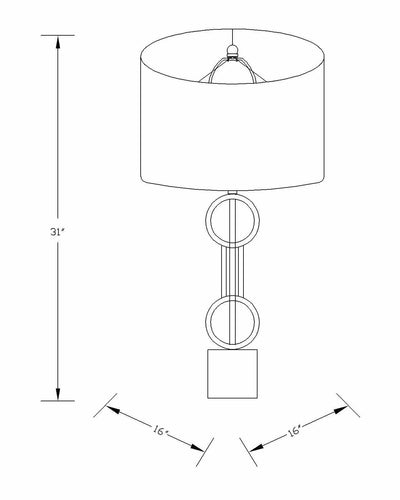 Zell Gold Crystal Table Lamp