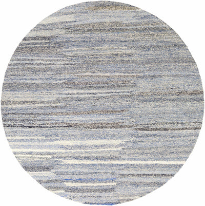 Zionville Blue Striped Handmade Wool Blend Rug