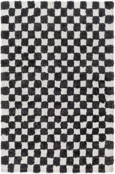 Zveha Black&White Checkered Plush Carpet