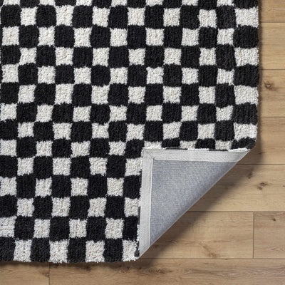 Zveha Black&White Checkered Plush Carpet