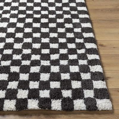 Zveha Black&White Checkered Plush Carpet