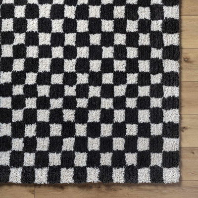 Zveha Black&White Checkered Plush Carpet