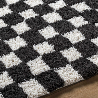 Zveha Black&White Checkered Plush Carpet