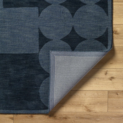 Oshae Dark Navy Modern Wool Rug