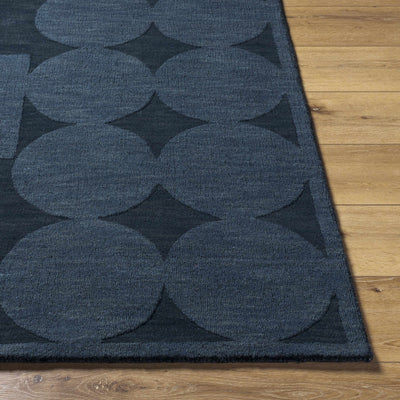 Oshae Dark Navy Modern Wool Rug