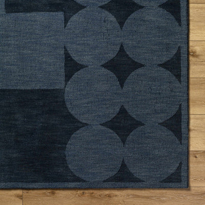 Oshae Dark Navy Modern Wool Rug